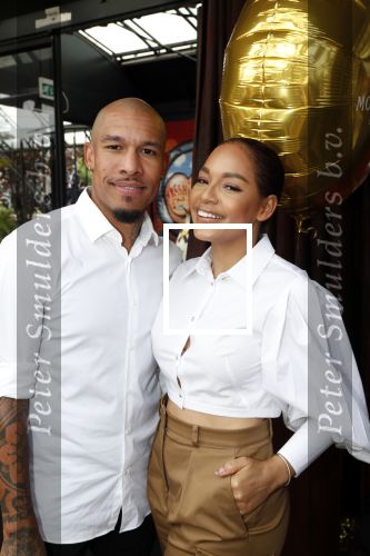 Amsterdam 6 juni 2019
Talkies terras awards bij de Harbour club . Nigel de Jong met zijn vrouw Winonah de Jong