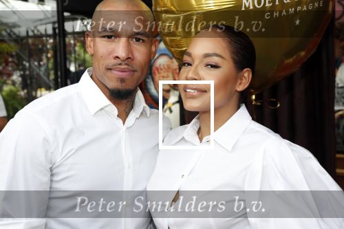 Amsterdam 6 juni 2019
Talkies terras awards bij de Harbour club . Nigel de Jong met zijn vrouw Winonah