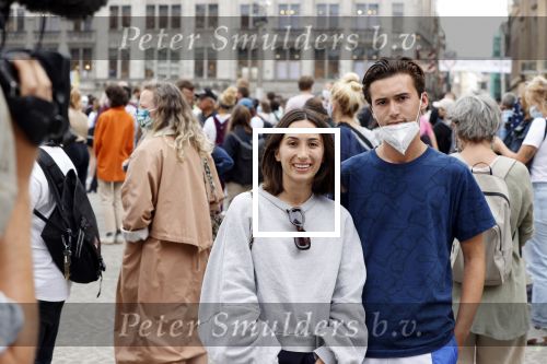 Amsterdam 1 juni 2020
Protest op de dam tegen poltiegeweld tegen donkere mensen. Demi en Nino Wilkes