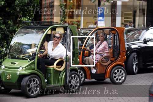 Amsterdam 10 juli 2021
Connie Witteman met haar hondje ,dochter Constanza en kleinkinderen in 2 biro karretjes in Amsterdam zuid
