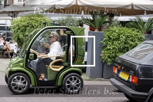 Amsterdam 10 juli 2021
Connie Witteman met haar hondje ,dochter Constanza en kleinkinderen in 2 biro karretjes in Amsterdam zuid