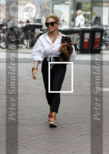 Amsterdam 10 juli 2021
Connie Witteman met haar hondje ,dochter Constanza en kleinkinderen in 2 biro karretjes in Amsterdam zuid