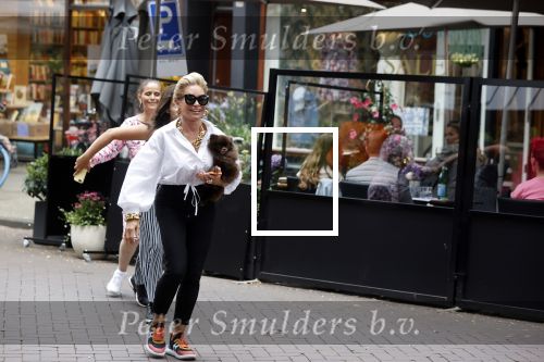 Amsterdam 10 juli 2021
Connie Witteman met haar hondje ,dochter Constanza en kleinkinderen in 2 biro karretjes in Amsterdam zuid