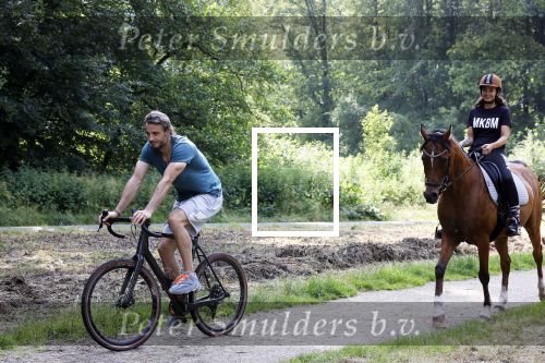 Amsterdamse Bos 26 juni 2021
Fajah Lourens en haar nieuwe vriend Bart Hondebrink in het Amsterdamse bos. Fajah te paard en Bart op een mountainbike