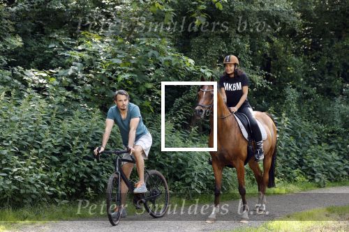 Amsterdamse Bos 26 juni 2021
Fajah Lourens en haar nieuwe vriend Bart Hondebrink in het Amsterdamse bos. Fajah te paard en Bart op een mountainbike