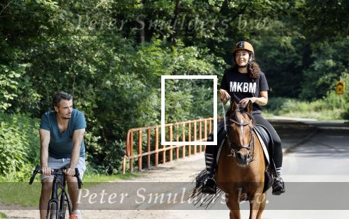Amsterdamse Bos 26 juni 2021
Fajah Lourens en haar nieuwe vriend Bart Hondebrink in het Amsterdamse bos. Fajah te paard en Bart op een mountainbike