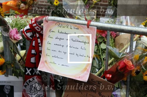 Amsterdam 16 juli 2021
Bloemenzee op de lange leidsedwarsstraat waar Peter R de Vries neergeschoten/ vermoord  is