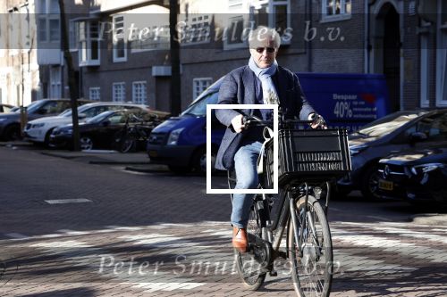 Amsterdam 19 maart 2022
Huub Stapel op de fiets in Amsterdam zuid.