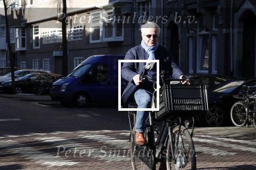 Amsterdam 19 maart 2022
Huub Stapel op de fiets in Amsterdam zuid.