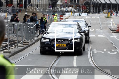 Amsterdam 14 juni 2022
Koning Willem Alexander en prinses Beatrix arriveren beide in hun audi A8 bij het paleis op de dam.
