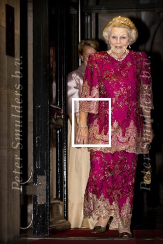Amsterdam 22 juni 2022
Koning Willem Alexander , Koningin Maxima en prinses Beatrix bij paleis op de dam waar een diner was georganiseerd voor de ambassadeurs.