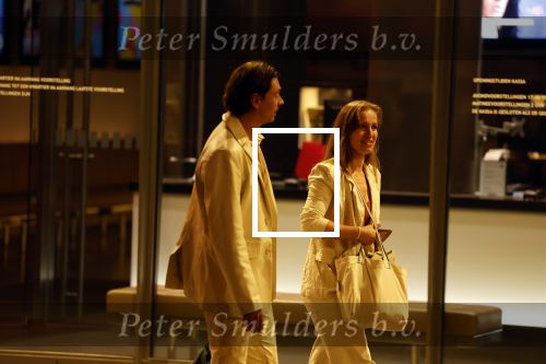 Amsterdam 12 juli 2022
Stefano Keizers met (een) vriendin voor de deur van Het nieuwe deLamar theater.
