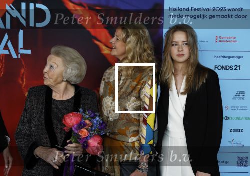 Amsterdam 1 juni 2023
Openingsavond van Holland festival in Amsterdam.
Aanwezig oa Prinses Beatrix Prinses Mabel en haar dochter Zaria.
