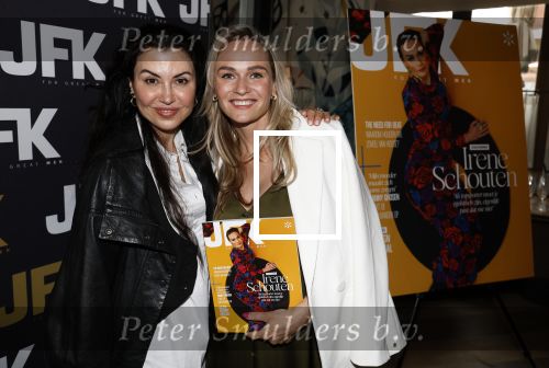 Amsterdam 12 juni 2024
Presentatie Cover JFK met daarop Irene Schouten in Hotel Vessel  . Irene is Zwanger. Irene met stylist Graziella Ferraro