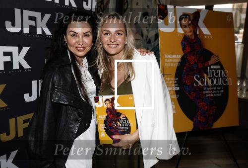 Amsterdam 12 juni 2024
Presentatie Cover JFK met daarop Irene Schouten in Hotel Vessel  . Irene is Zwanger. Irene met stylist Graziella Ferraro