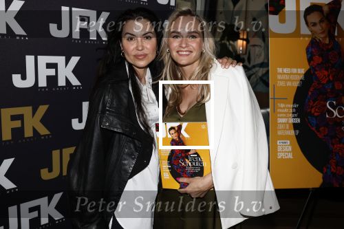 Amsterdam 12 juni 2024
Presentatie Cover JFK met daarop Irene Schouten in Hotel Vessel  . Irene is Zwanger. Irene met stylist Graziella Ferraro