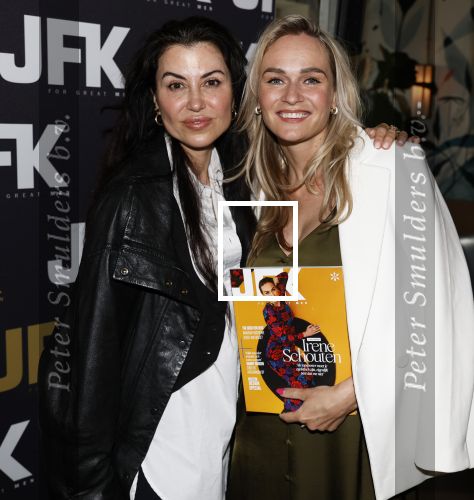 Amsterdam 12 juni 2024
Presentatie Cover JFK met daarop Irene Schouten in Hotel Vessel  . Irene is Zwanger. Irene met stylist Graziella Ferraro