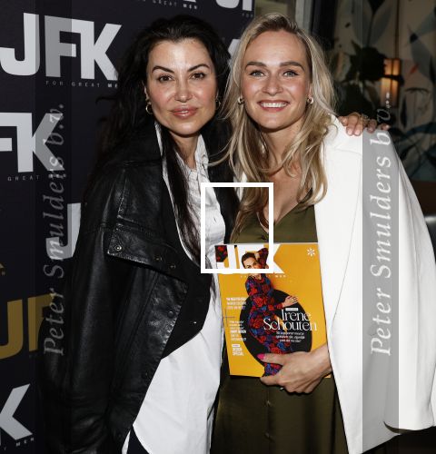 Amsterdam 12 juni 2024
Presentatie Cover JFK met daarop Irene Schouten in Hotel Vessel  . Irene is Zwanger. Irene met stylist Graziella Ferraro