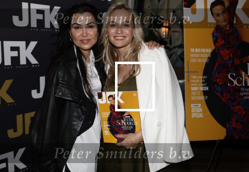 Amsterdam 12 juni 2024
Presentatie Cover JFK met daarop Irene Schouten in Hotel Vessel  . Irene is Zwanger. Irene met stylist Graziella Ferraro