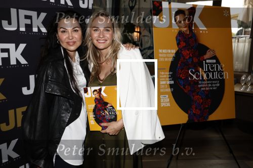 Amsterdam 12 juni 2024
Presentatie Cover JFK met daarop Irene Schouten in Hotel Vessel  . Irene is Zwanger. Irene met stylist Graziella Ferraro