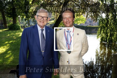 Haarzuilens 26 juni 2024
Nationale haringparty op kasteel de Haar. Mr Pieter v Vollenhoven met Frank Houben