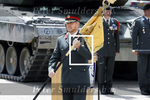 Amersfoort 18 juni 2023
Koning Willem Alexander en Prinses Amalia aanwezig bij de nieuwe standaard die overhandigt zal worden aan het Regiment Huzaren Prinses Catharina-Amalia op de Prins Bernhardkazerne. Het is de eerste keer nadat Prinses Amalia haar arm gebroken heeft na val van het paard .