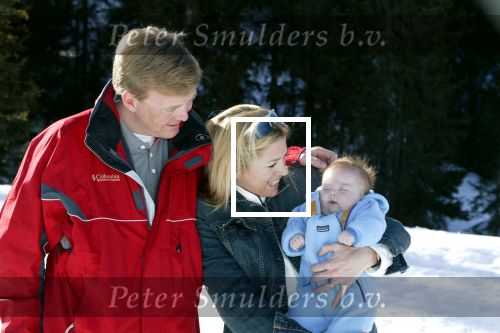 Lech 17 maart 2004
Prinses Maxima, Prins Willem Alexander en  Prinses Amalia   in Lech.  
Peter Smulders bv
