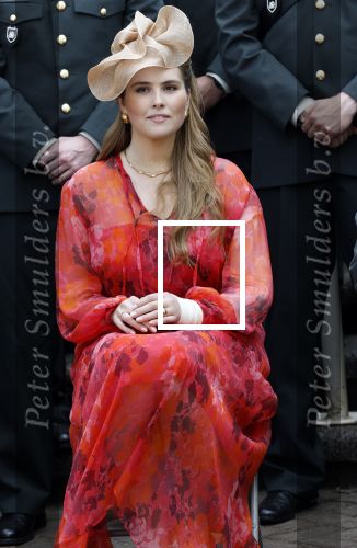Amersfoort 18 juni 2023
Koning Willem Alexander en Prinses Amalia aanwezig bij de nieuwe standaard die overhandigt zal worden aan het Regiment Huzaren Prinses Catharina-Amalia op de Prins Bernhardkazerne. Het is de eerste keer nadat Prinses Amalia haar arm gebroken heeft na val van het paard .