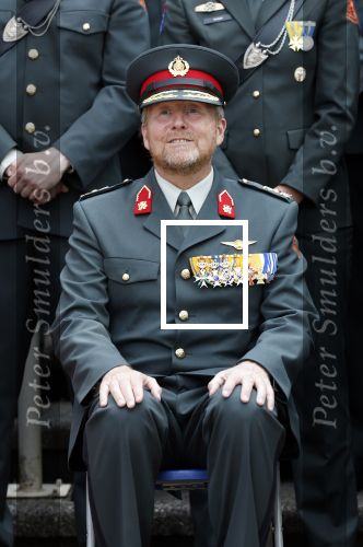 Amersfoort 18 juni 2023
Koning Willem Alexander en Prinses Amalia aanwezig bij de nieuwe standaard die overhandigt zal worden aan het Regiment Huzaren Prinses Catharina-Amalia op de Prins Bernhardkazerne. Het is de eerste keer nadat Prinses Amalia haar arm gebroken heeft na val van het paard .