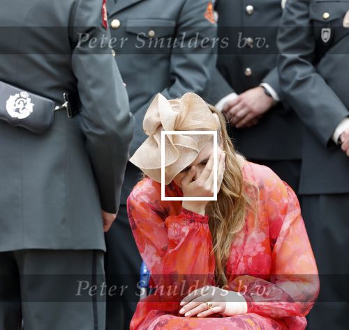 Amersfoort 18 juni 2023
Koning Willem Alexander en Prinses Amalia aanwezig bij de nieuwe standaard die overhandigt zal worden aan het Regiment Huzaren Prinses Catharina-Amalia op de Prins Bernhardkazerne. Het is de eerste keer nadat Prinses Amalia haar arm gebroken heeft na val van het paard .