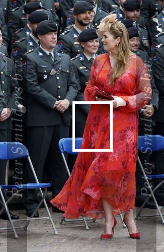 Amersfoort 18 juni 2023
Koning Willem Alexander en Prinses Amalia aanwezig bij de nieuwe standaard die overhandigt zal worden aan het Regiment Huzaren Prinses Catharina-Amalia op de Prins Bernhardkazerne. Het is de eerste keer nadat Prinses Amalia haar arm gebroken heeft na val van het paard .