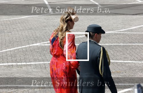Amersfoort 18 juni 2023
Koning Willem Alexander en Prinses Amalia aanwezig bij de nieuwe standaard die overhandigt zal worden aan het Regiment Huzaren Prinses Catharina-Amalia op de Prins Bernhardkazerne. Het is de eerste keer nadat Prinses Amalia haar arm gebroken heeft na val van het paard .
