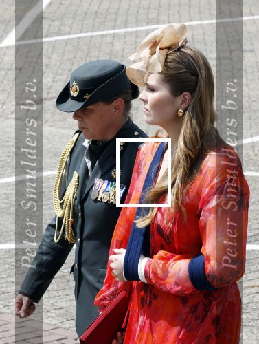 Amersfoort 18 juni 2023
Koning Willem Alexander en Prinses Amalia aanwezig bij de nieuwe standaard die overhandigt zal worden aan het Regiment Huzaren Prinses Catharina-Amalia op de Prins Bernhardkazerne. Het is de eerste keer nadat Prinses Amalia haar arm gebroken heeft na val van het paard .