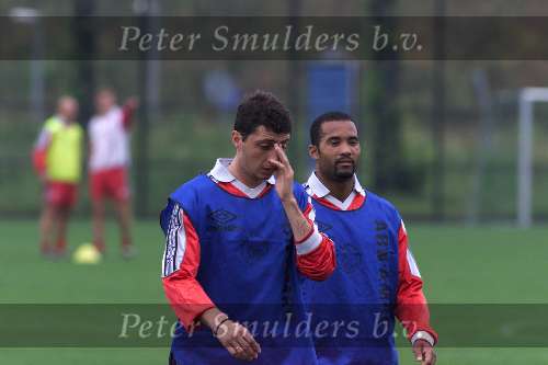 Amsterdam 05 Juli 1999
eerste training Ajax Amsterdam seizoen 1999/2000
Arveladze samen met Dean Gorre