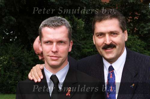 Amsterdam 04 Juli 1999
Amsterdam-diner t.b.v het aids-fonds.
Henk Krol met vriend