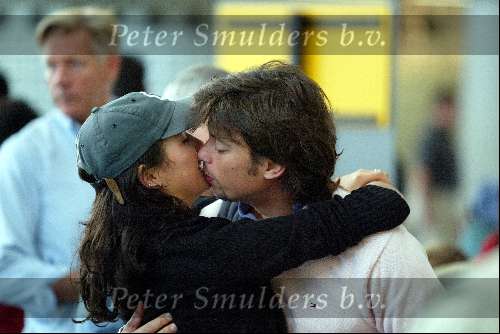 Schiphol 15 juli 2002
Birgit Schuurman met aanstaande man
