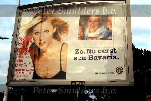 Amsterdam 7 juli 2002
Billboard Bavaria met Froukje de Both