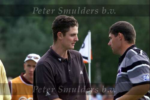 Hilversum 26 Juli 2002 TNT Dutch Open golf 2002
Justin Rose en Padrick Harrington
Golfen