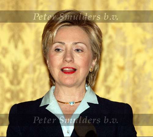Amsterdam 2 juli 2003
Hillary Clinton in amstel hotel tijdens presentatie van haar boek