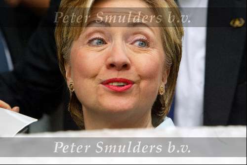 Amsterdam 2 juli 2003
Hillary Clinton in amstel hotel tijdens presentatie van haar boek