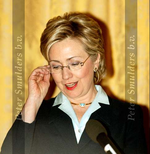 Amsterdam 2 juli 2003
Hillary Clinton in amstel hotel