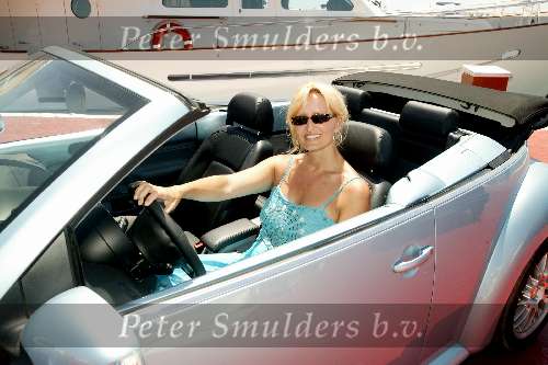 Marbella 26 juli 2003
Natasja Froger in VW Kever Cabrio