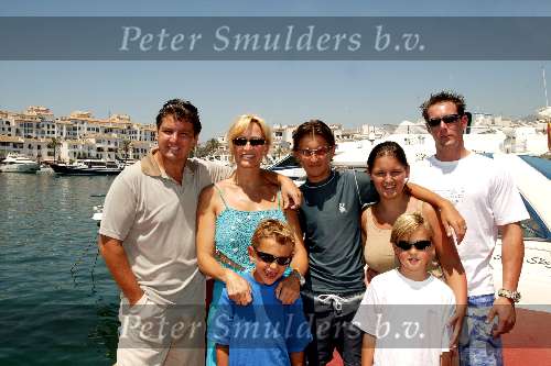 Marbella 26 juli 2003
Rene Froger met Natasja Froger  didier maxim natasja en danny en vriend natasja