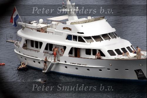 Porte Ercole 8 juli 2004
Prinses Margriet,Prinses Irene ,Prins Jaime, Prins Floris en zijn vriendin, Prins Carlos op de Jumbo VI