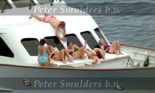 Porte Ercole 8 juli 2004
Prinses Irene Prinses Margriet en Prins Floris met Aimee op de Jumbo VI