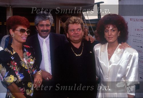 Hilversum 10 September 1991
Andre Hazes met zijn nieuwe vriendin Rachel Hazes en zijn schoonouders