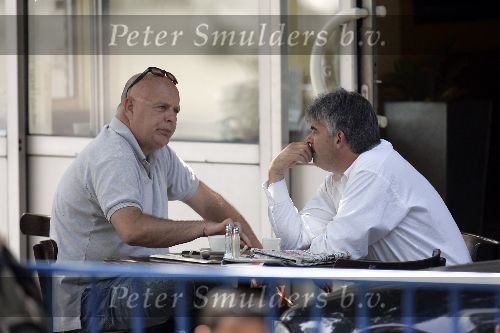 Amsterdam 13 juli 2005
Rob Oudkerk op terras met Gert Berg