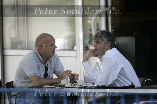 Amsterdam 13 juli 2005
Rob Oudkerk op terras met Gert Berg