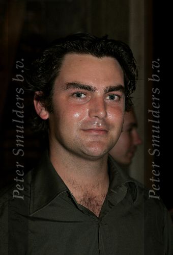 Amsterdam  28 juli 2005
Frans Molenaar modeshow bij amsterdam fashion week bij westergasfabriek. Verloofde Irene v d Laar Xander