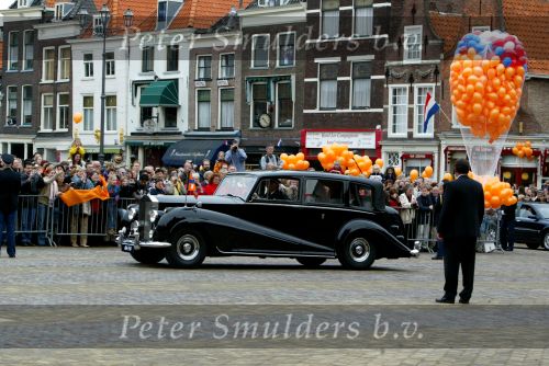 Delft 24 april 2004
Trouwen Prins Friso en Mabel Wisse Smit in stadhuis Delft.
Met Rolls Royce